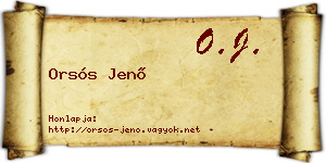 Orsós Jenő névjegykártya