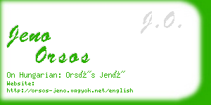 jeno orsos business card